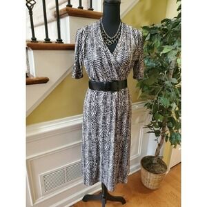 Jones New York Belted Faux Wrap Dress Sz Medium